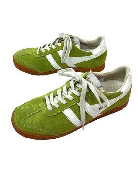 Gola Elan Suede Retro Sneakers Womens 8 Green White Casual Shoes